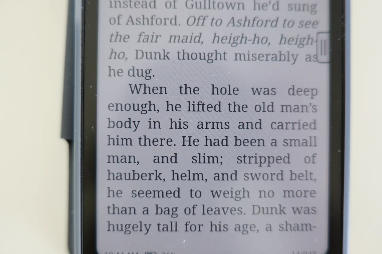 Boox Palma 2 Pro Review: o e-reader perfeito para quem gosta de ler fora de casa 16 texto preto e branco palma 2 pro