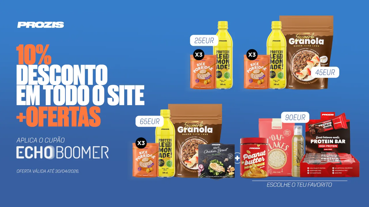 Prozis faz 19 anos e tem descontos de até 50% em todo o site 1 PROZIS/ECHOBOOMER - ABRIL 2026