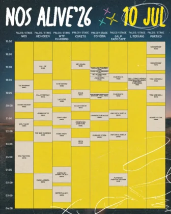 NOS Alive 2026 - Hor&aacute;rios 10 de julho
