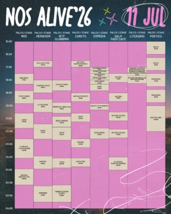 NOS Alive 2026 - Hor&aacute;rios 11 de julho