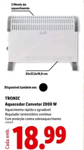 Aquecedor convetor de 2000W está a chegar ao Lidl por menos de 19€ 1 Aquecedor convetor