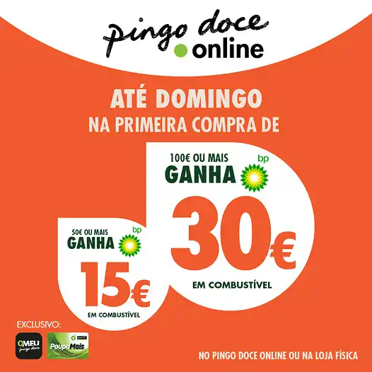 Pingo Doce volta a oferecer até 30€ em combustível BP 1 combustivel bp